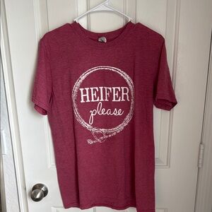 Heifer Please Red Graphic T-Shirt